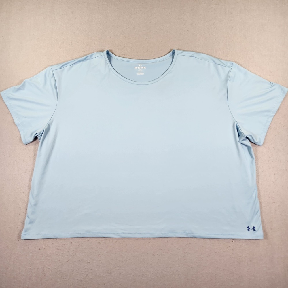 Womens Under Armour Athletic Tee Shirt 3XL Loose Short Sleeve Light Blue